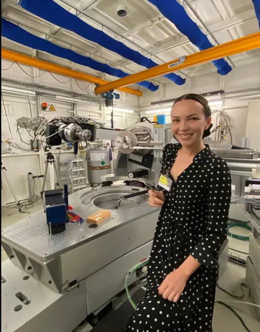 Xenia Vogt in a research laboratory